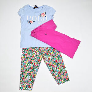 RALPH LAUREN BODEN Top x 2 & Leggings Set Floral Solid